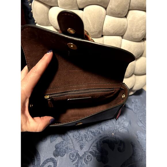 Coach Gemma Brown and Pink Jeweled Butterfly Close Crossbody - Picture 9 of 10